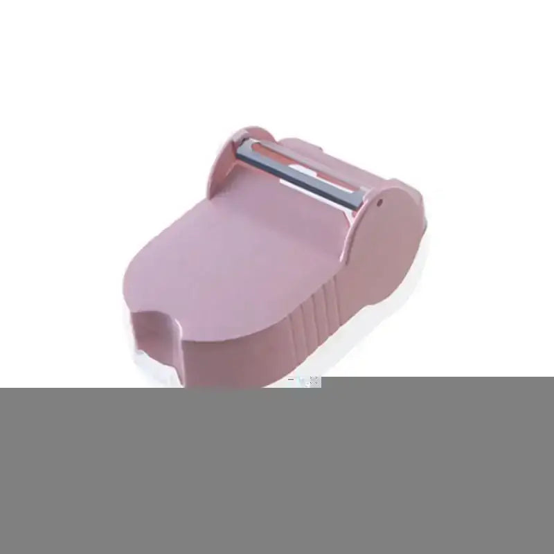 Pink translucent afralia snail peeler with a metallic blade and ergonomic handle for kitchen vegetable peeling