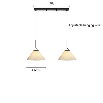 Black metal double pendant light with two cream pleated fabric shades pleated chandelier for dining room decorbites cream led