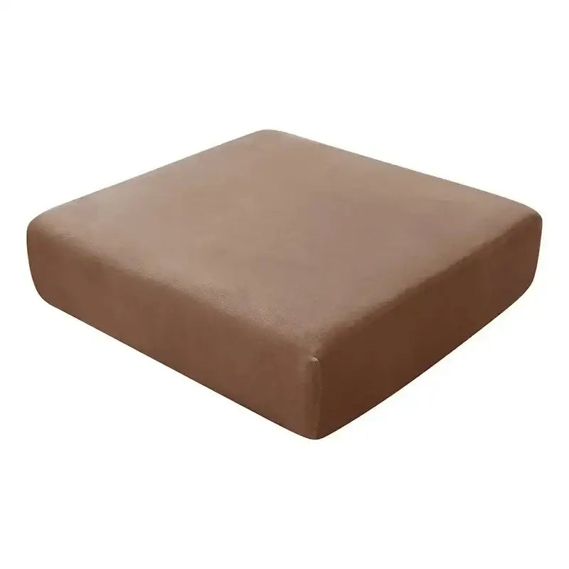 Brown square plush velvet sofa cushion cover with soft texture designed as a living room protector
