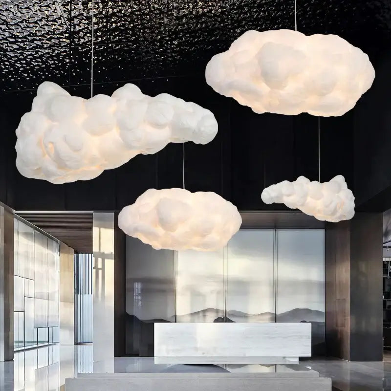 Plush white cloud led chandelier light with soft fabric finish illuminates nursery decorbites cloud led pendant design