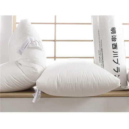Plush white quilted cotton rectangle neck pillow with soft stitching details for bedroom decorbites cotton rectangle use