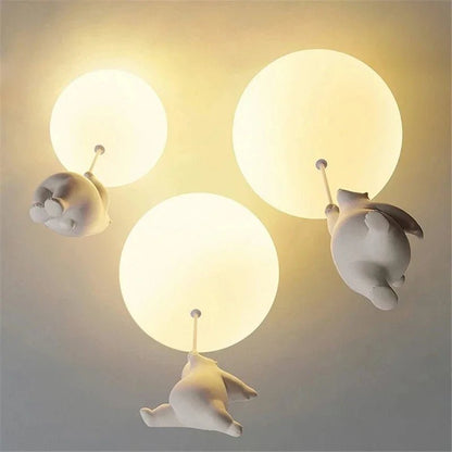 Polar Bear Resin Pendant Light for Kids Spaces - Decorbites