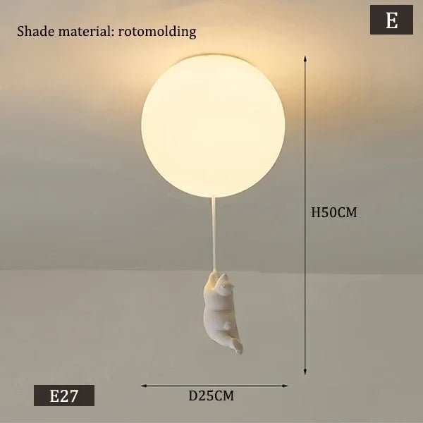 Polar Bear Resin Pendant Light for Kids Spaces - Decorbites