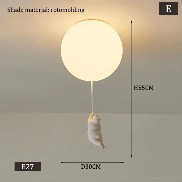 Polar Bear Resin Pendant Light for Kids Spaces - Decorbites
