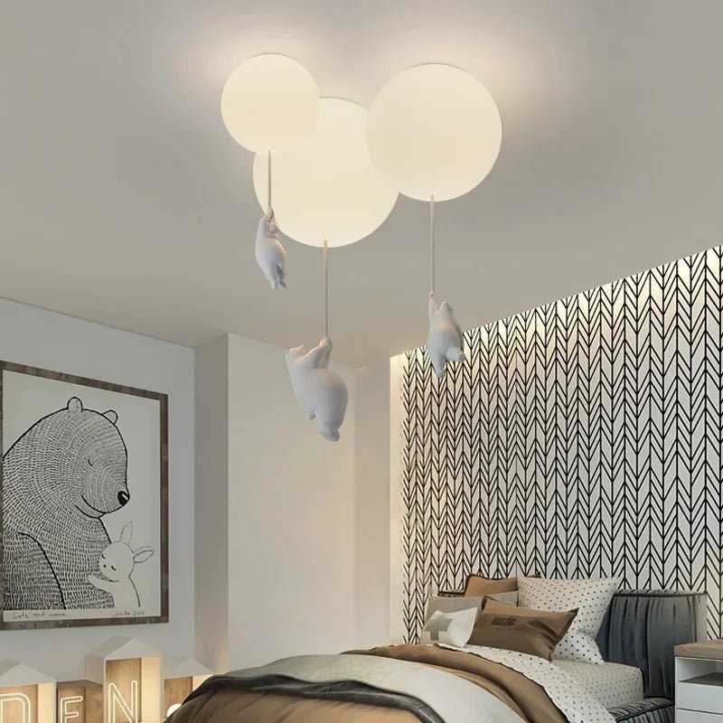 Polar Bear Resin Pendant Light for Kids Spaces - Decorbites