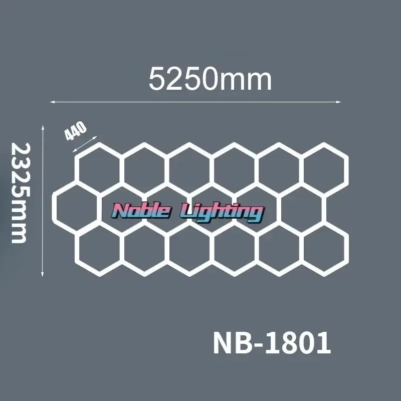 Noble lighting nb-1801 hexagonal grid white outlined polygonal snowflake geometric led lights decor for workshop