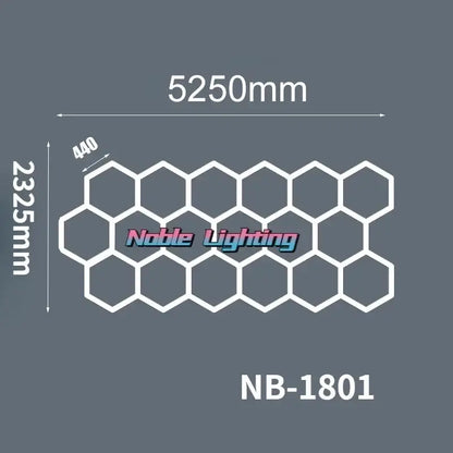 Noble lighting nb-1801 hexagonal grid white outlined polygonal snowflake geometric led lights decor for workshop