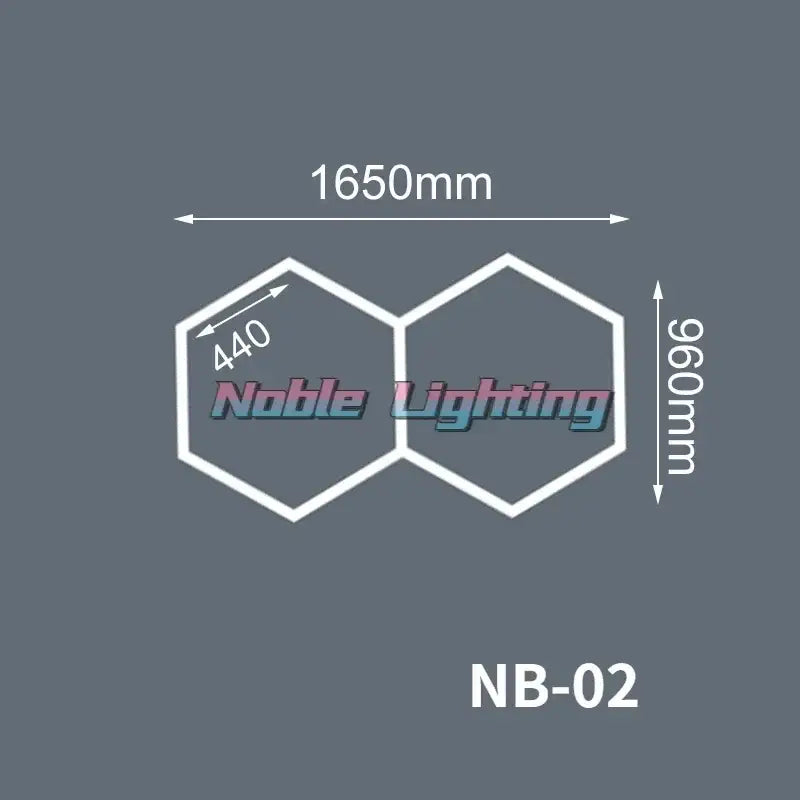 Noble lighting nb-02 hexagonal led light fixture with white outlined geometric design for garage workshop decorbites geometric led lights
