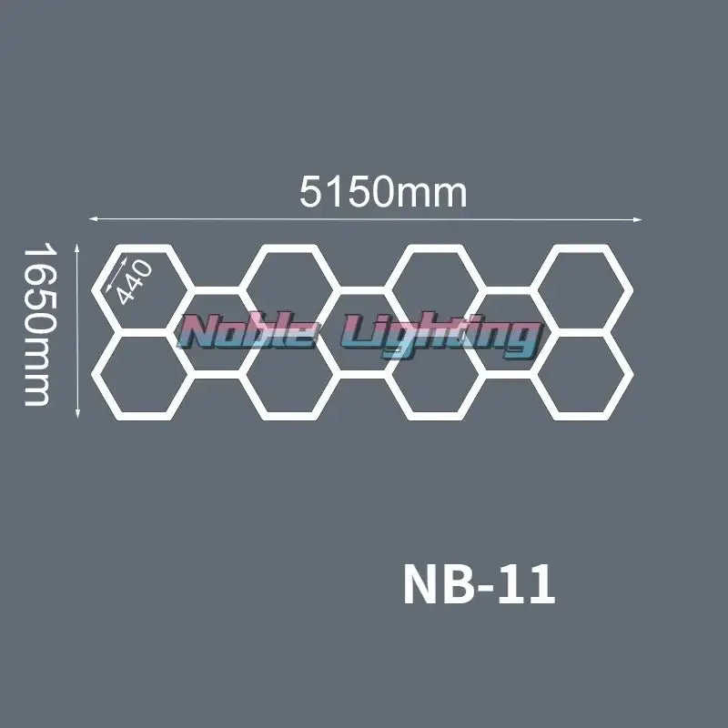 White hexagonal nb-11 led lights by noble lighting for garage workshop decor featuring geometric led lights design