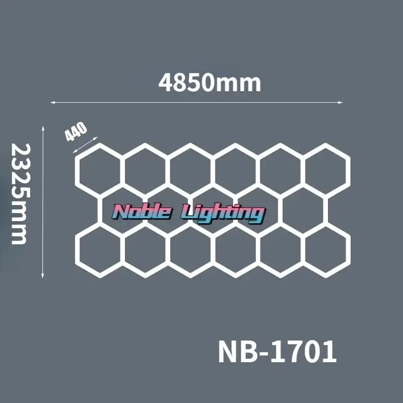 White hexagonal grid panel for noble lighting model nb-1701 polygonal snowflake geometric led lights decorbites geometric led