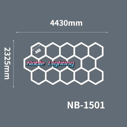 White hexagonal nb-1501 geometric led lights panel by noble lighting for polygonal snowflake decorbites workshop lighting