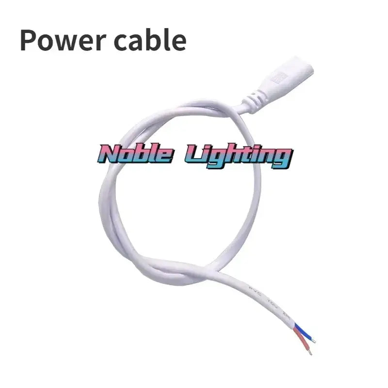 White power cable with molded plug and exposed red and blue wires for polygonal snowflake geometric led lights decorbites decor