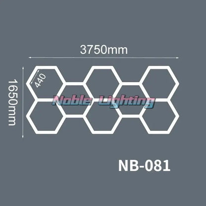 White hexagonal led lights panel set nb-081 by noble lighting for polygonal snowflake geometric led decorbites geometric led lights
