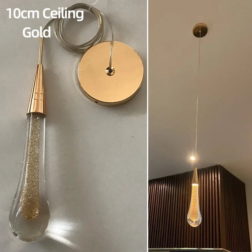 Post-Modern Crystal Teardrop Glass Pendant Light - Decorbites