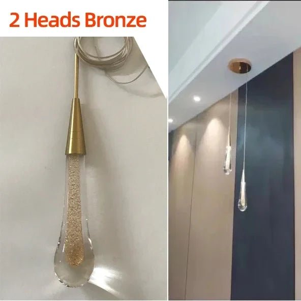 Post-Modern Crystal Teardrop Glass Pendant Light - Decorbites