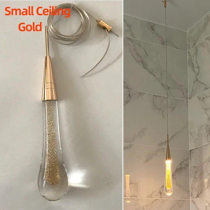 Post-Modern Crystal Teardrop Glass Pendant Light - Decorbites