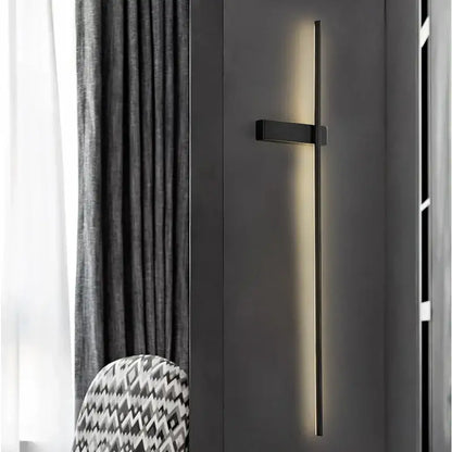 Modern black copper wall lamp with sleek vertical led light strip for minimalist bedroom decorbites copper wall lighting