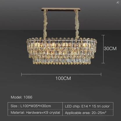 A luxurious gold-toned decorbites crystal chandelier with clear k9 prisms for dining room postmodern decor
