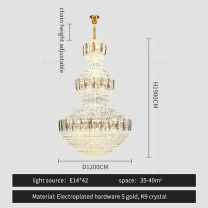 Postmodern gold and silver luxury crystal chandelier with sparkling k9 crystal tiers for elegant dining decorbites light luxury
