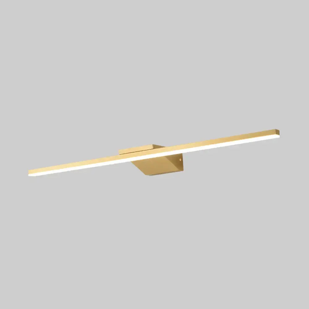 Modern gold finished led sconce with acrylic bath wall light design featuring a sleek minimalist rectangular shape