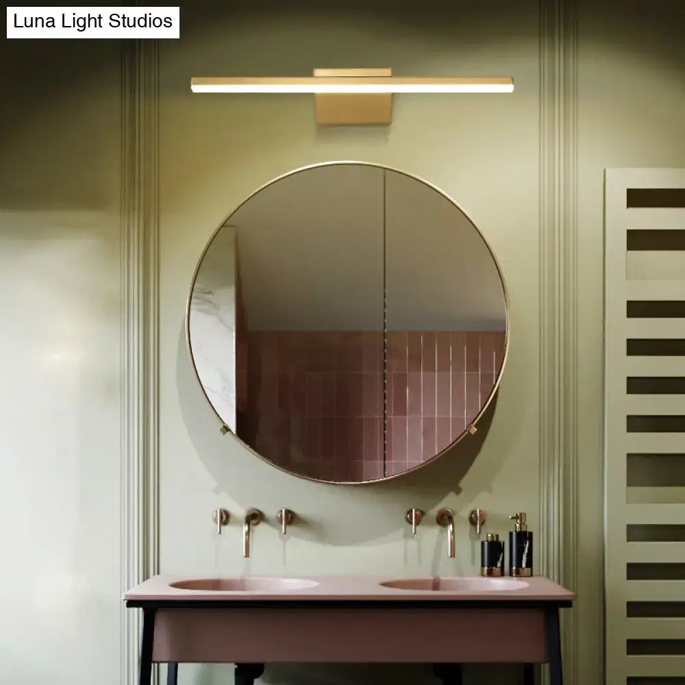 Postmodern gold led sconce acrylic bath wall light with a sleek rectangular design for bathroom fixture lighting