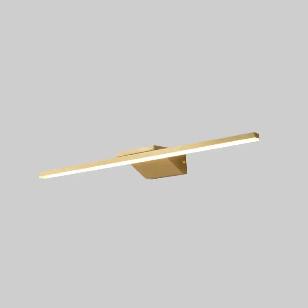 Postmodern gold led sconce with acrylic bath wall light featuring a sleek rectangular design and integrated light strip