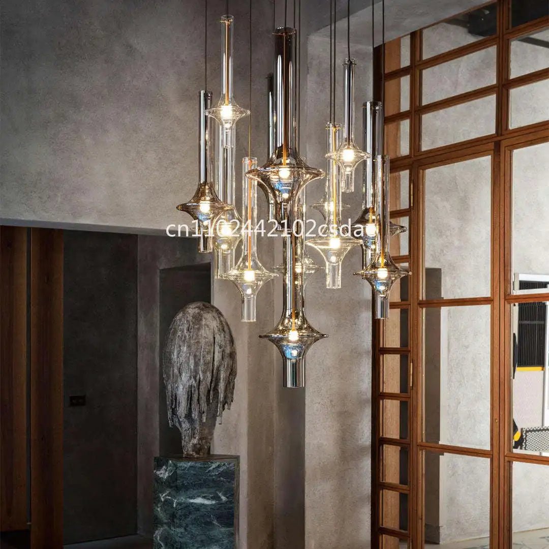 Postmodern Nordic Glass Pendant Light in White or Gray - Decorbites