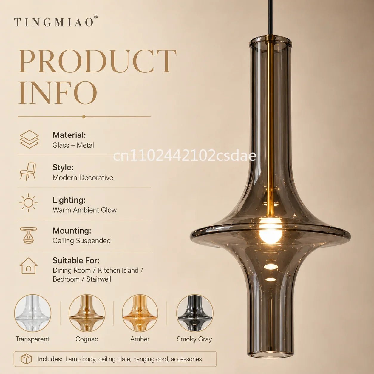 Postmodern Nordic Glass Pendant Light in White or Gray - Decorbites