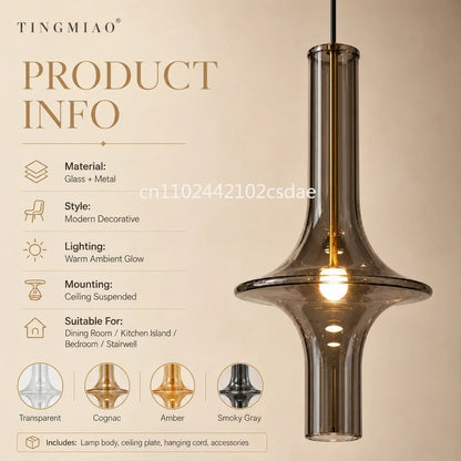 Postmodern Nordic Glass Pendant Light in White or Gray - Decorbites