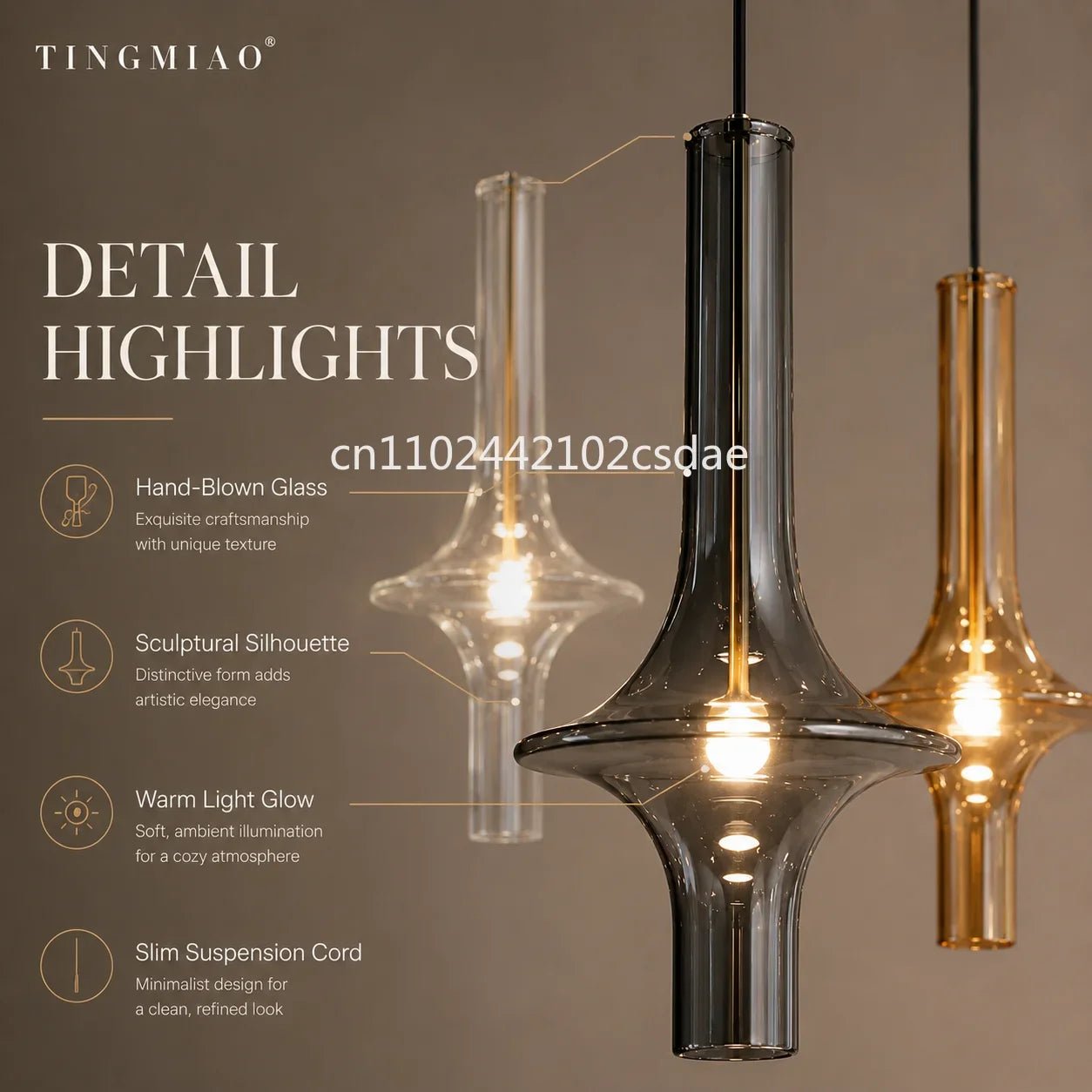 Postmodern Nordic Glass Pendant Light in White or Gray - Decorbites