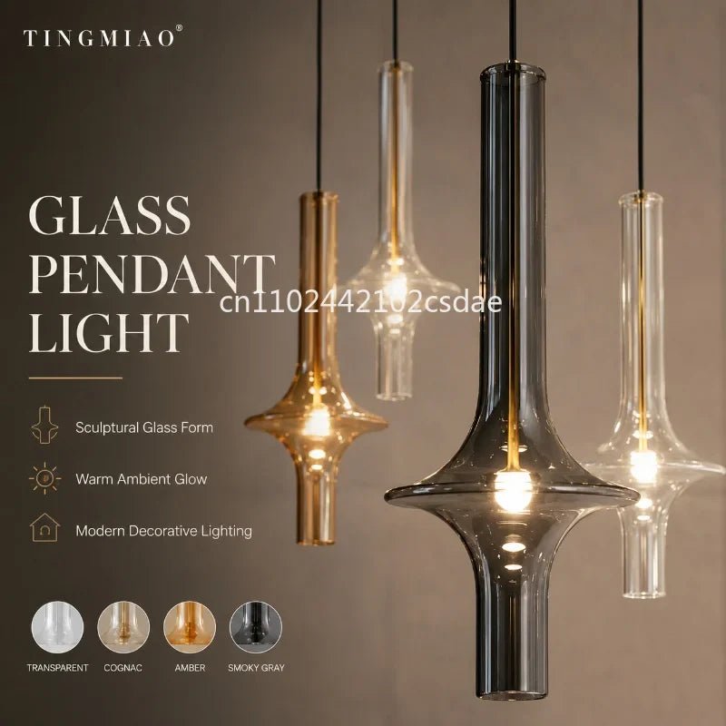 Postmodern Nordic Glass Pendant Light in White or Gray - Decorbites