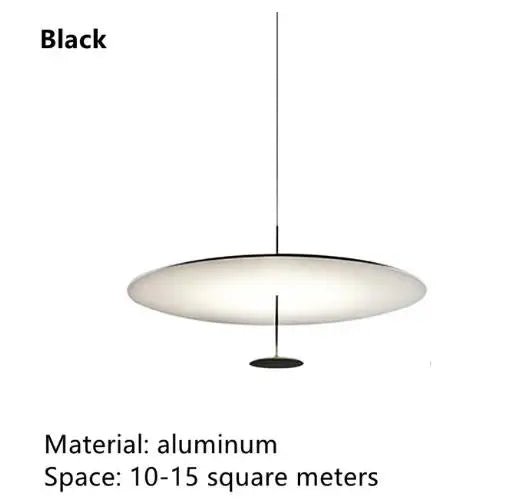 Postmodern Saucer Metal Pendant Light in White or Black - Decorbites