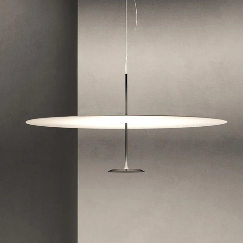 Postmodern Saucer Metal Pendant Light in White or Black - Decorbites