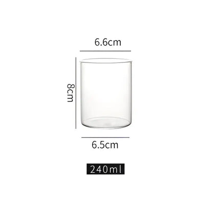Clear glass highball cup with 240ml capacity 8cm height 6.5cm diameter from premium glass highball cup set