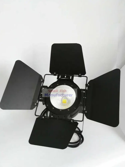 Professional black 100w cob led par light with four adjustable barn doors for studio stage and photography use