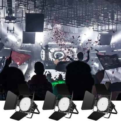 Three black led dipper par stage lights with adjustable barn doors and bright white leds by decorbites big dipper