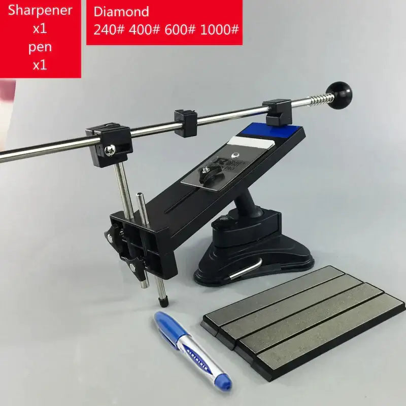 Professional black and silver decorbites knife sharpener with adjustable stone bars grinders for precise kitchen use