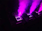 Purple 1500w rgb triple led fog machine emitting vibrant purple light beams for party room effects