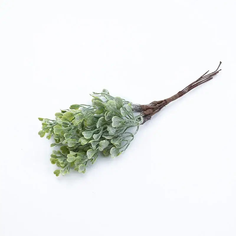 Frosty green decorbites artificial flower foliage with textured leaves and bundled brown stem for living room decor