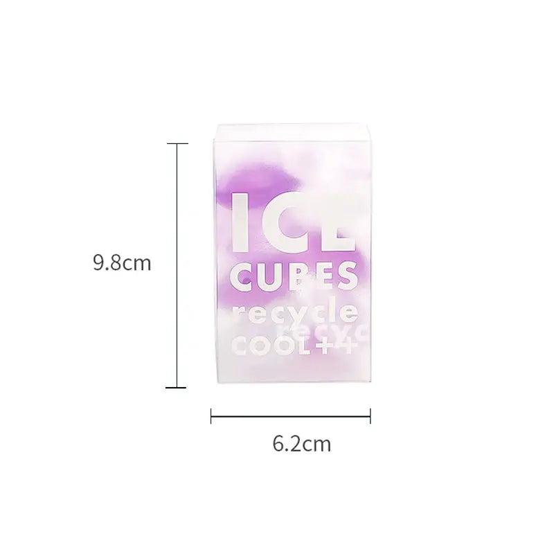 Purple heart ice cube mold reusable tray with translucent purple and white frosted cube mold and embossed text design