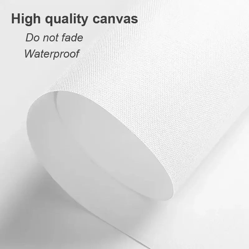 A roll of durable white canvas with textured weave for fade-resistant decorbites™ 3-piece retro hearts wall art set