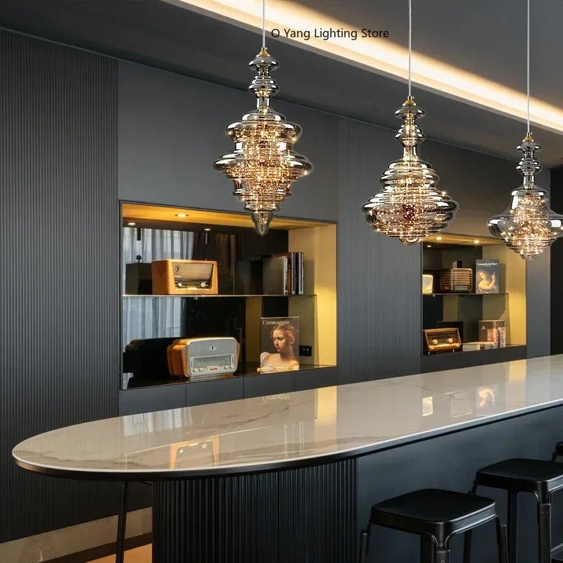 Raindrop Copper Crystal Pendant Light in Gold - Decorbites