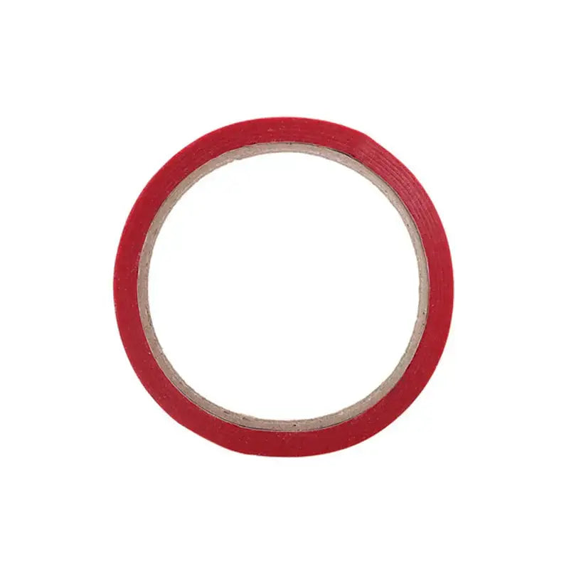 A roll of vibrant red bag seal tape with a smooth matte finish and textured surface for kitchen freshness sealing