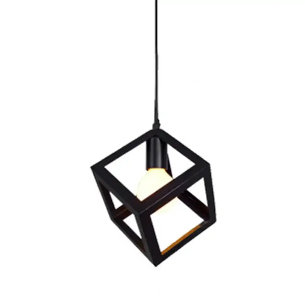 Black metal decorbites elegant square pendant light with warm glowing bulb for red yellow and green kitchen decorbites elegant square chandelier