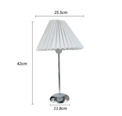 Retro brass and cream decorbites adjustable pleated table lamp with white pleated shade and chrome stand for bedroom decor