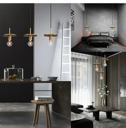 Modern brass pendant light with exposed bulb fixture in gold led pendant style for dining room decorbites gold led lighting