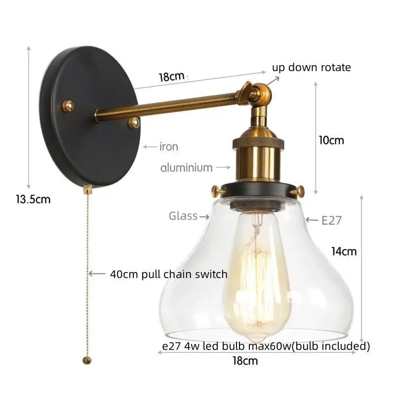 Retro brass and glass wall sconce with black backplate clear glass shade and decorbites gold led for elegant gold led wall decor