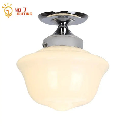 Chrome-finished ceiling-mounted cream glass pendant light with frosted off-white shade for kitchen decorbites pendant lights