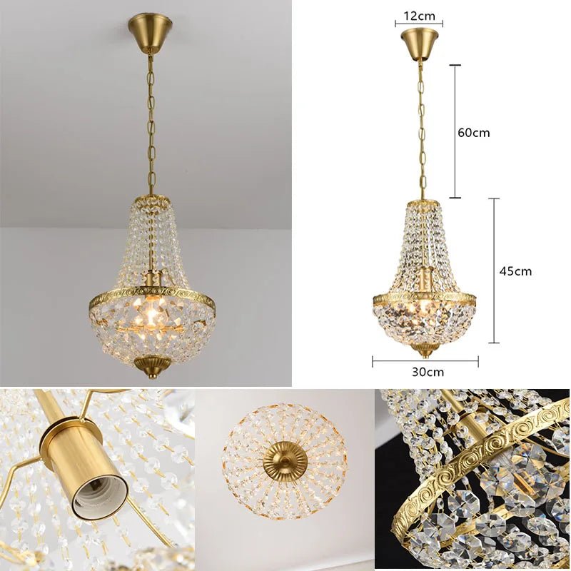 Retro Crystal Iron Pendant Light - Decorbites