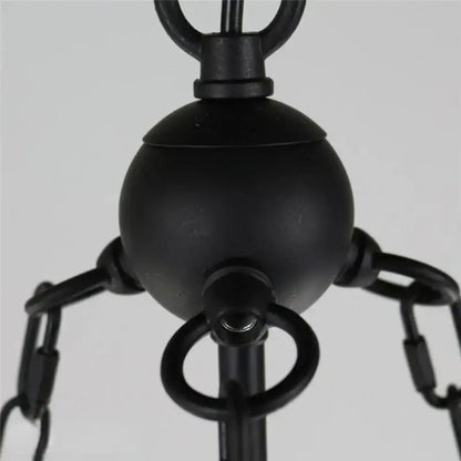 Black matte metal pendant light with spherical body and chain links decorbites glass bucket pendant for dining room